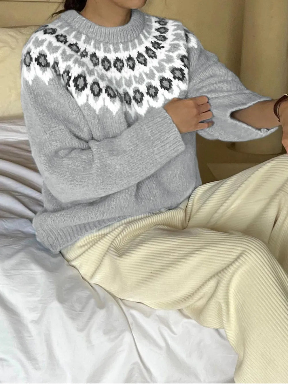 Knit nordic sweater for women | Armelle -3