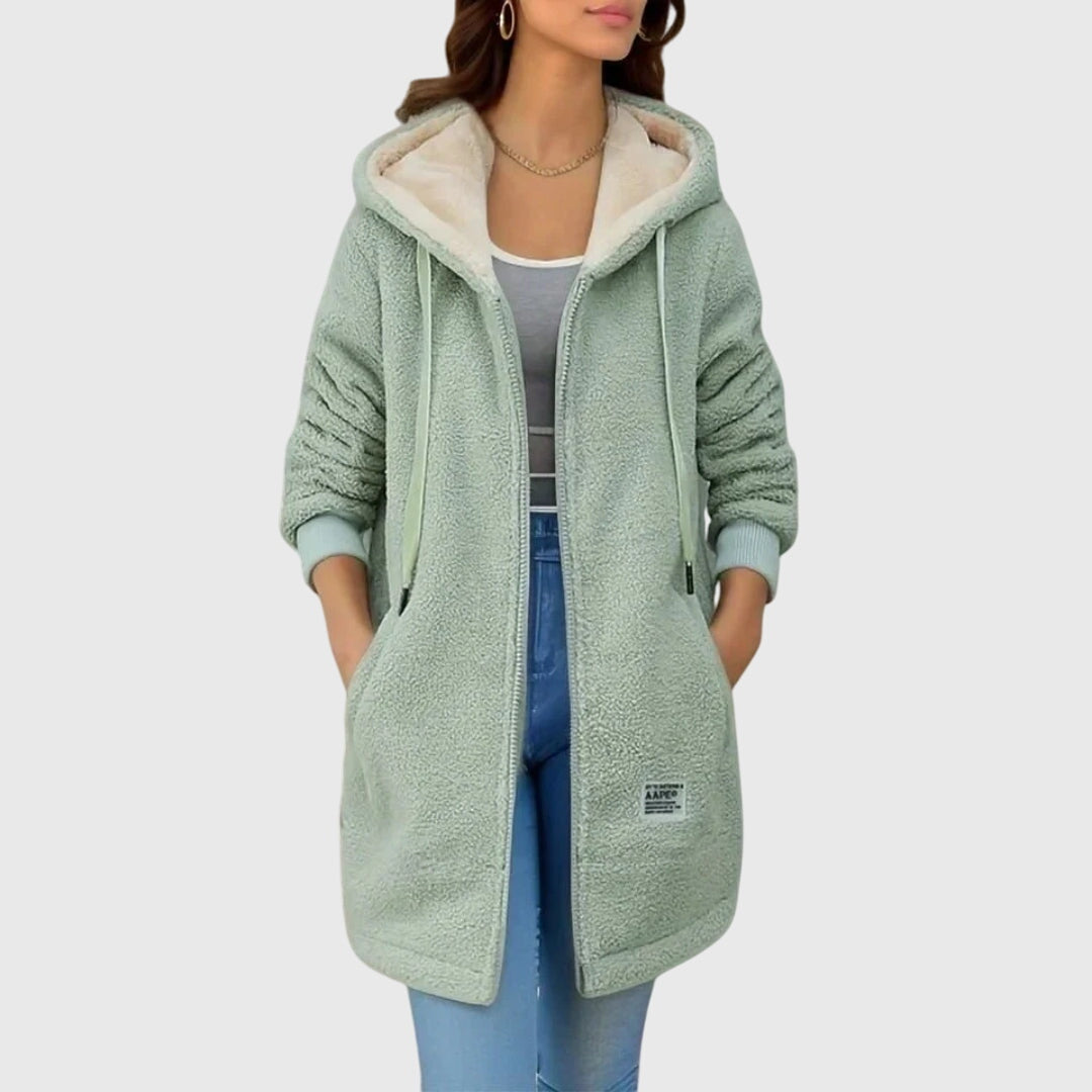 Long hooded jacket for women | Elora -2