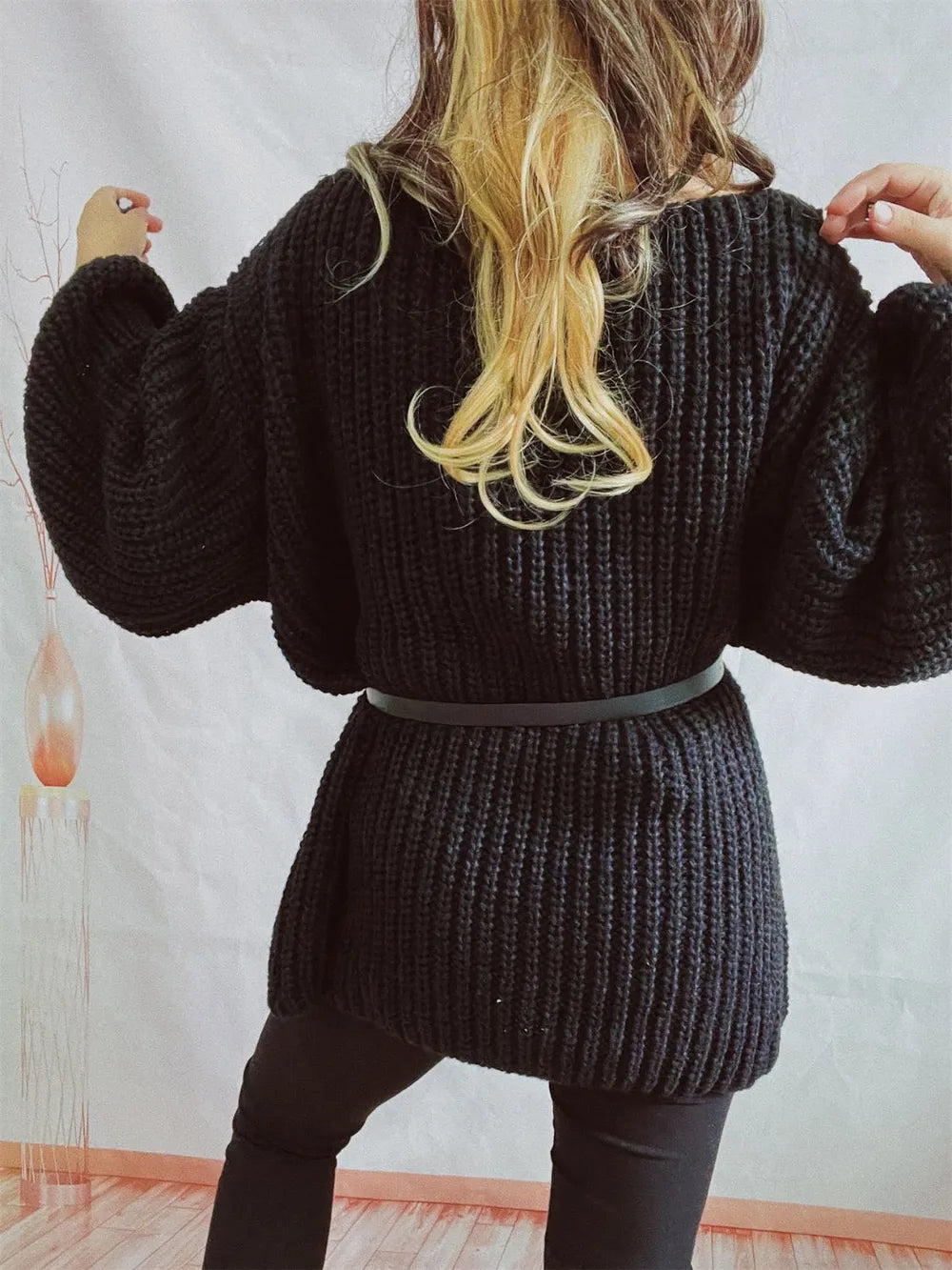 Knit sweatere oversized sweater for women -11