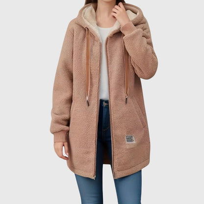 Long hooded jacket for women | Elora -3