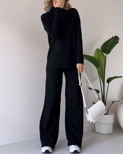 Elegant casual set for women | Ribbed style -1