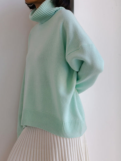 Oversized high collar sweater for women | Sabine -3