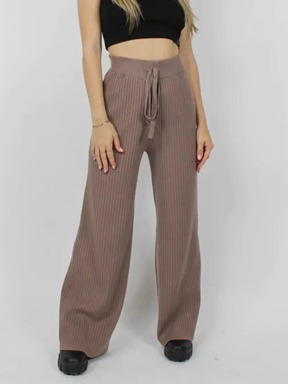 Leg casual high-waisted trousers for women | Wide -6