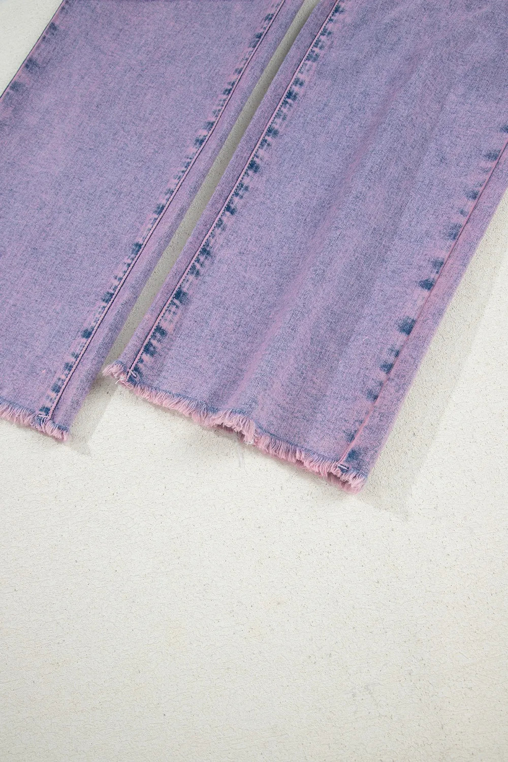Court violet jeans for women | Denim washed with hem raw -10