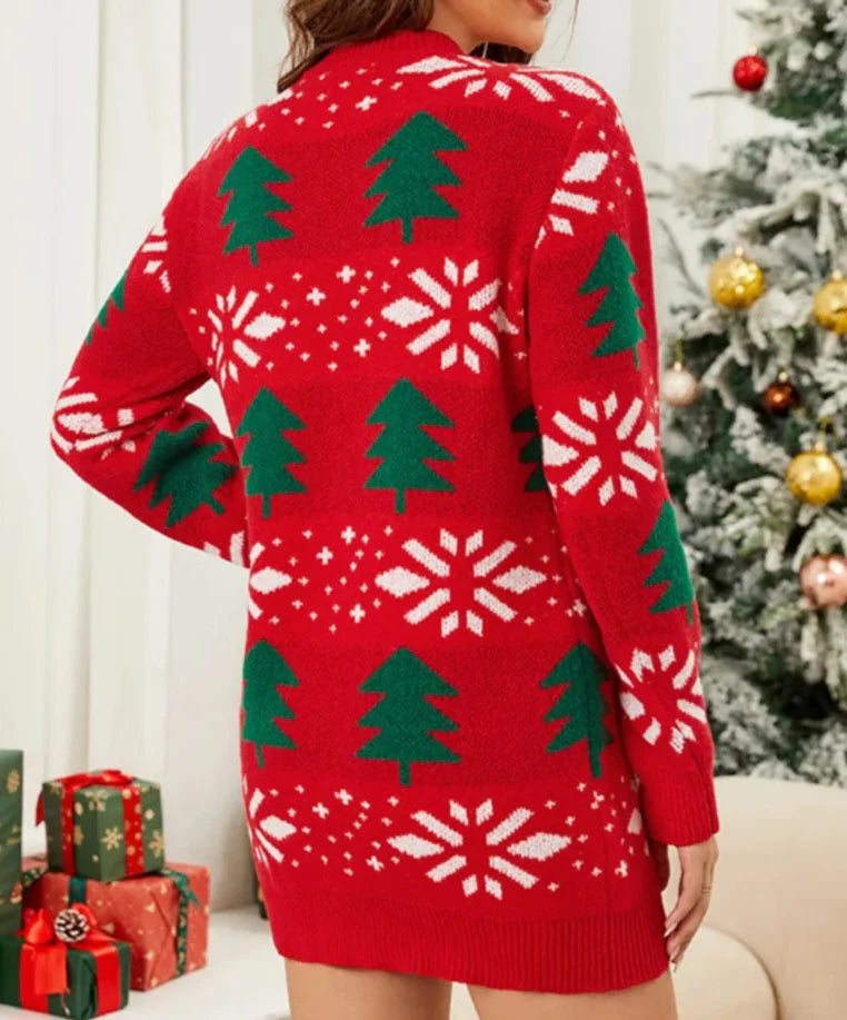 Dress christmas knit long-sleeve sweater for women | Ambre -3