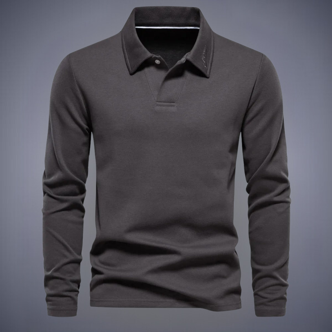 Classic long-sleeve polo for men | Julien -4