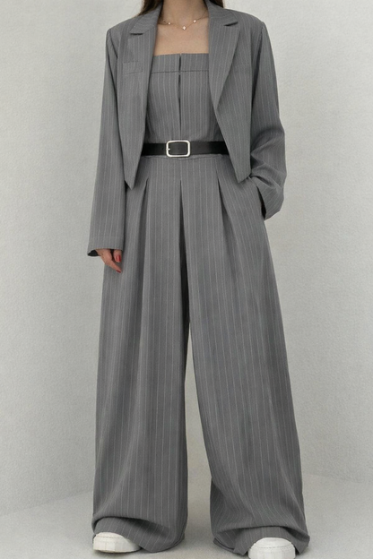 Chic bustier & jacket set jumpsuit for women | Selene -7