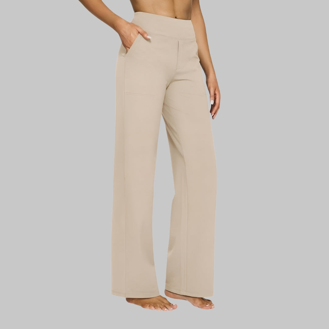 Stretch elegant trousers for women | High waist Comfort -7