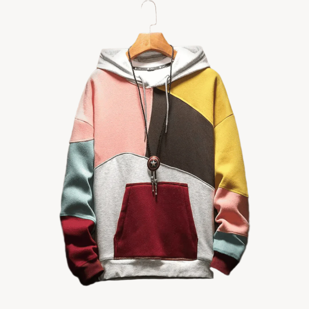 Colorblock drawstring hoodie for men | Max -3