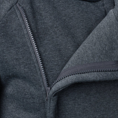 Asymmetric zip sculpted crossover hood hoodie for men | Kaelen -5