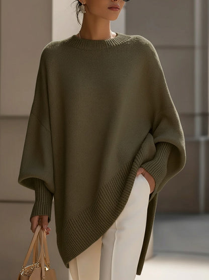 Blend rounded neck sweater for women | Oversized Wool -7