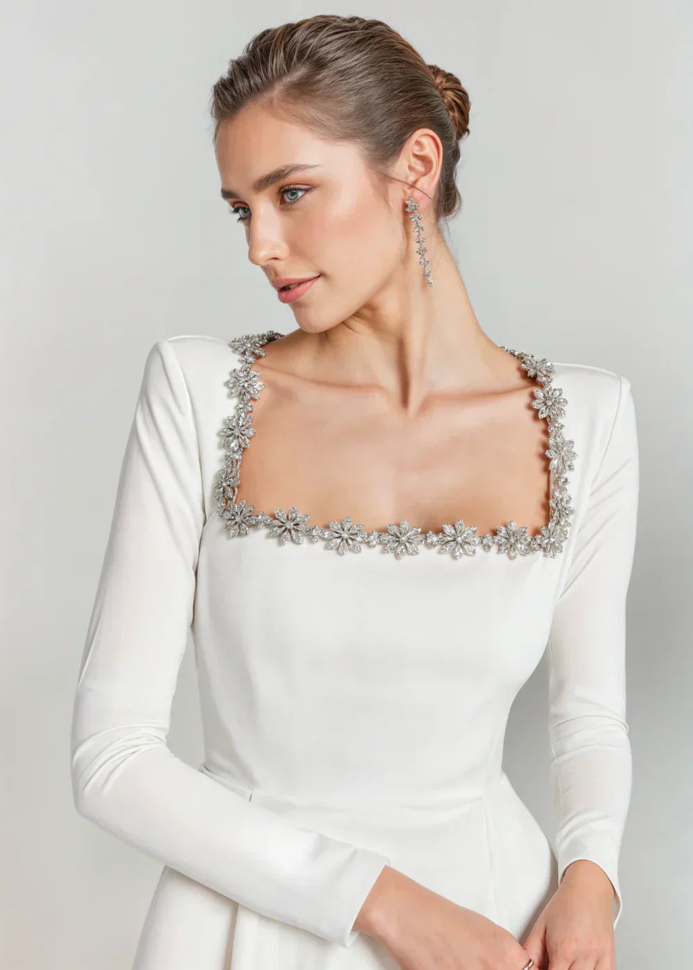 Chic velvet mini square neckline dress for women | Willow -10