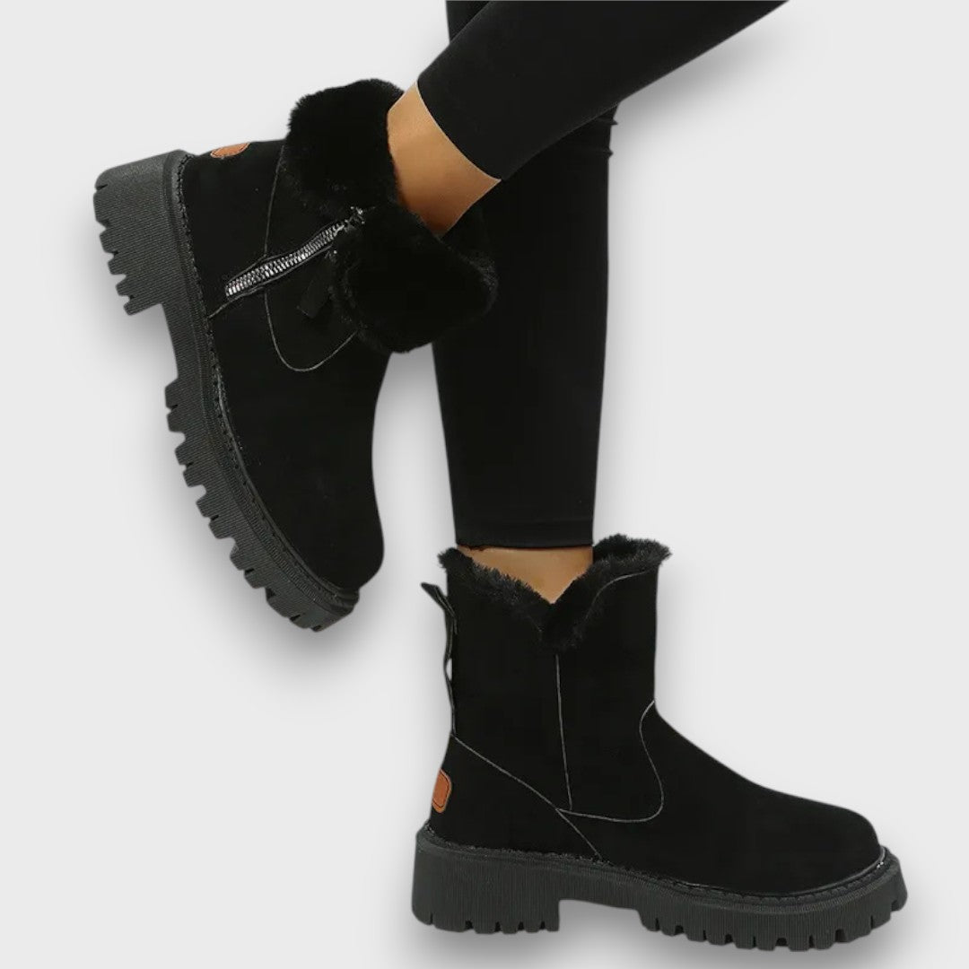 Cozy winter ankle lug sole boots for women | Arden -5