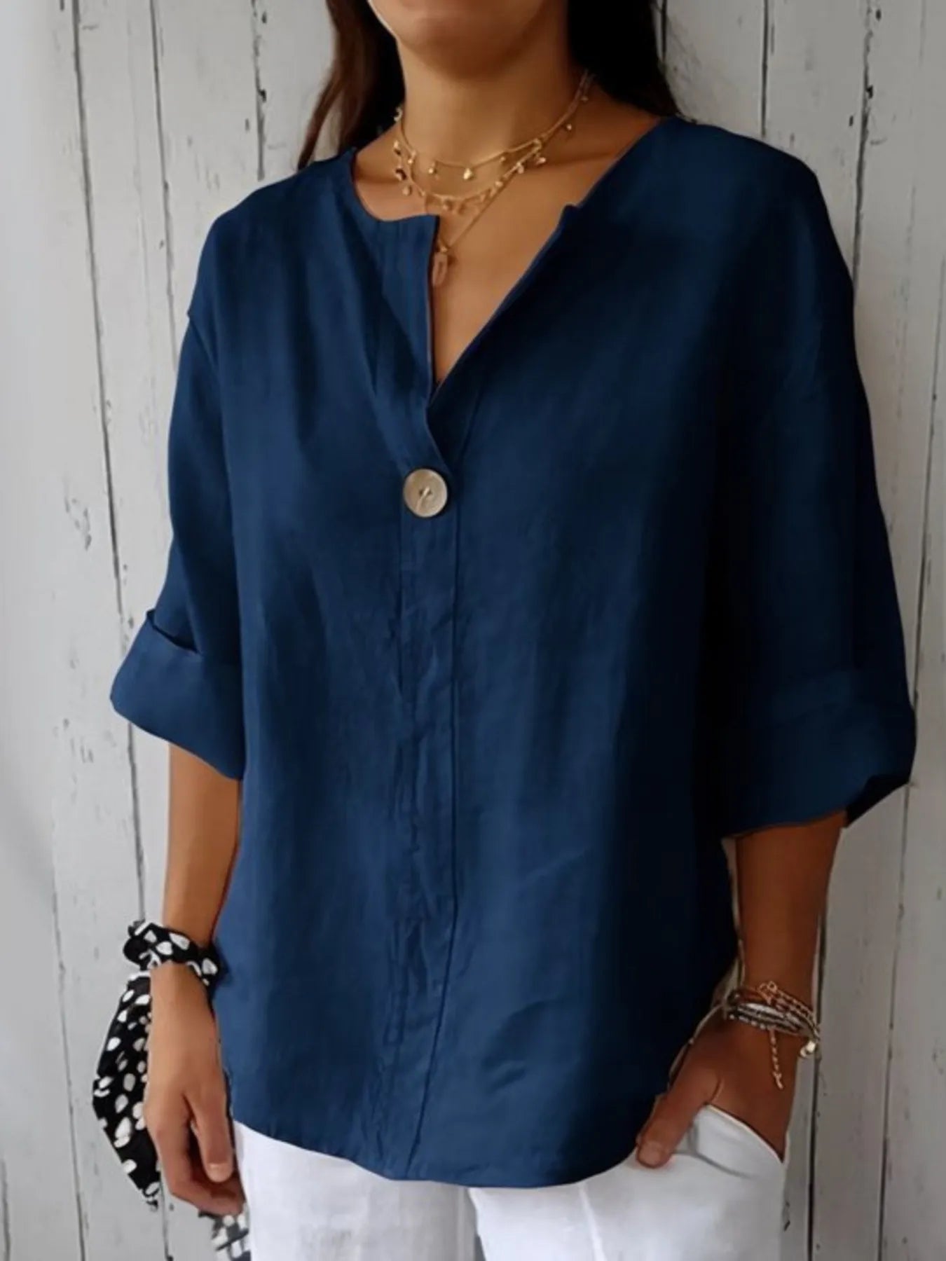 Casual large size blouse for women -6