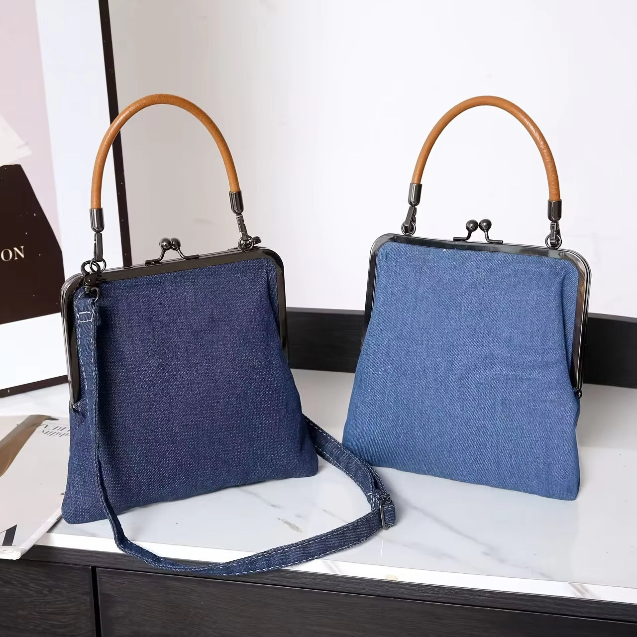 Structured shoulder modern frame silhouette bag for women | Maren -4