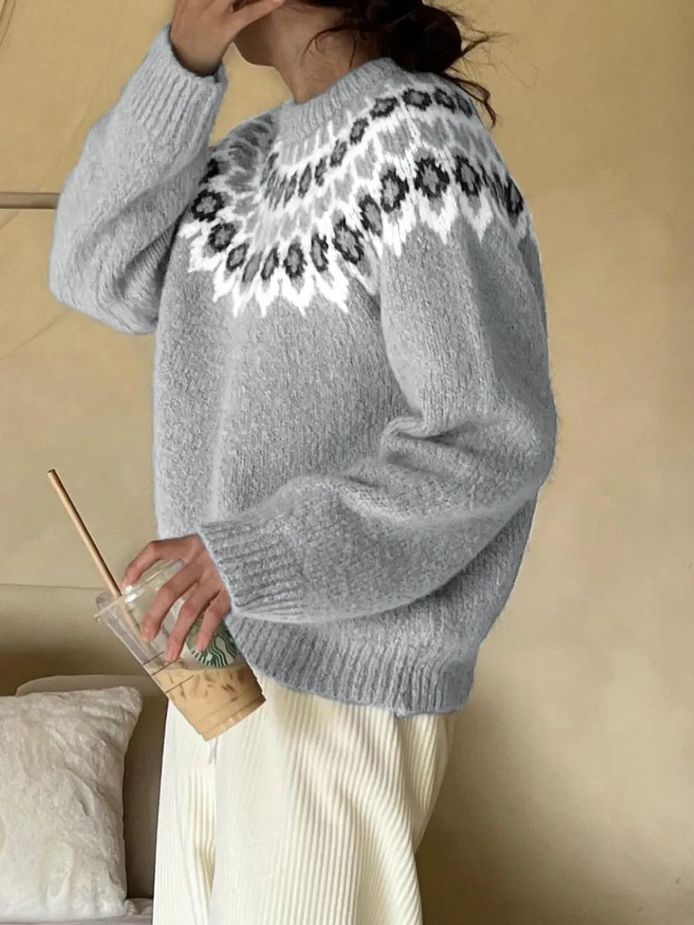 Knit nordic sweater for women | Armelle -4