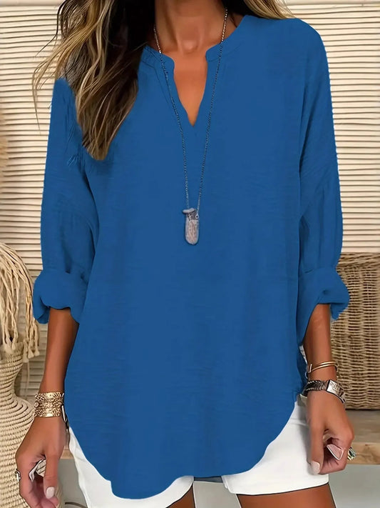 Elegant long-sleeve blouse for women -1