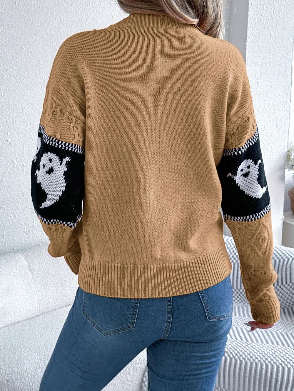 Soft halloweknite sweater for women | Sweater with patterns of dessins animes mignons -14