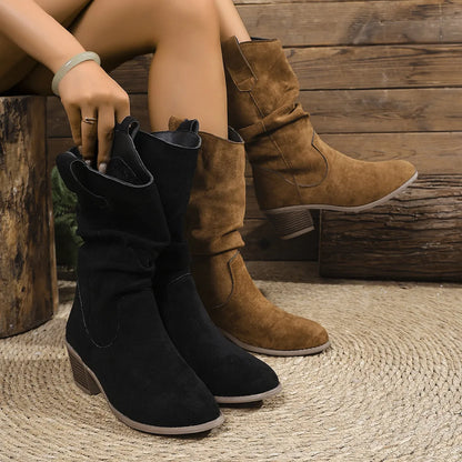 Cowboy heel medium boots for women | Richelle -4