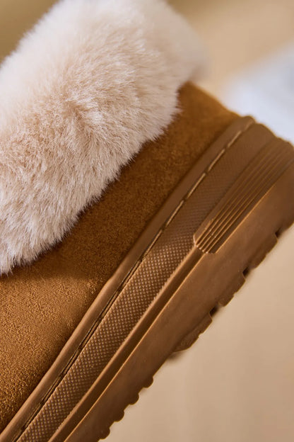 Slip-on faux fur slippers for women | Platform sole -10