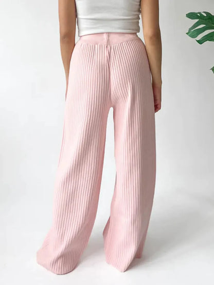 Leg casual high-waisted trousers for women | Wide -11