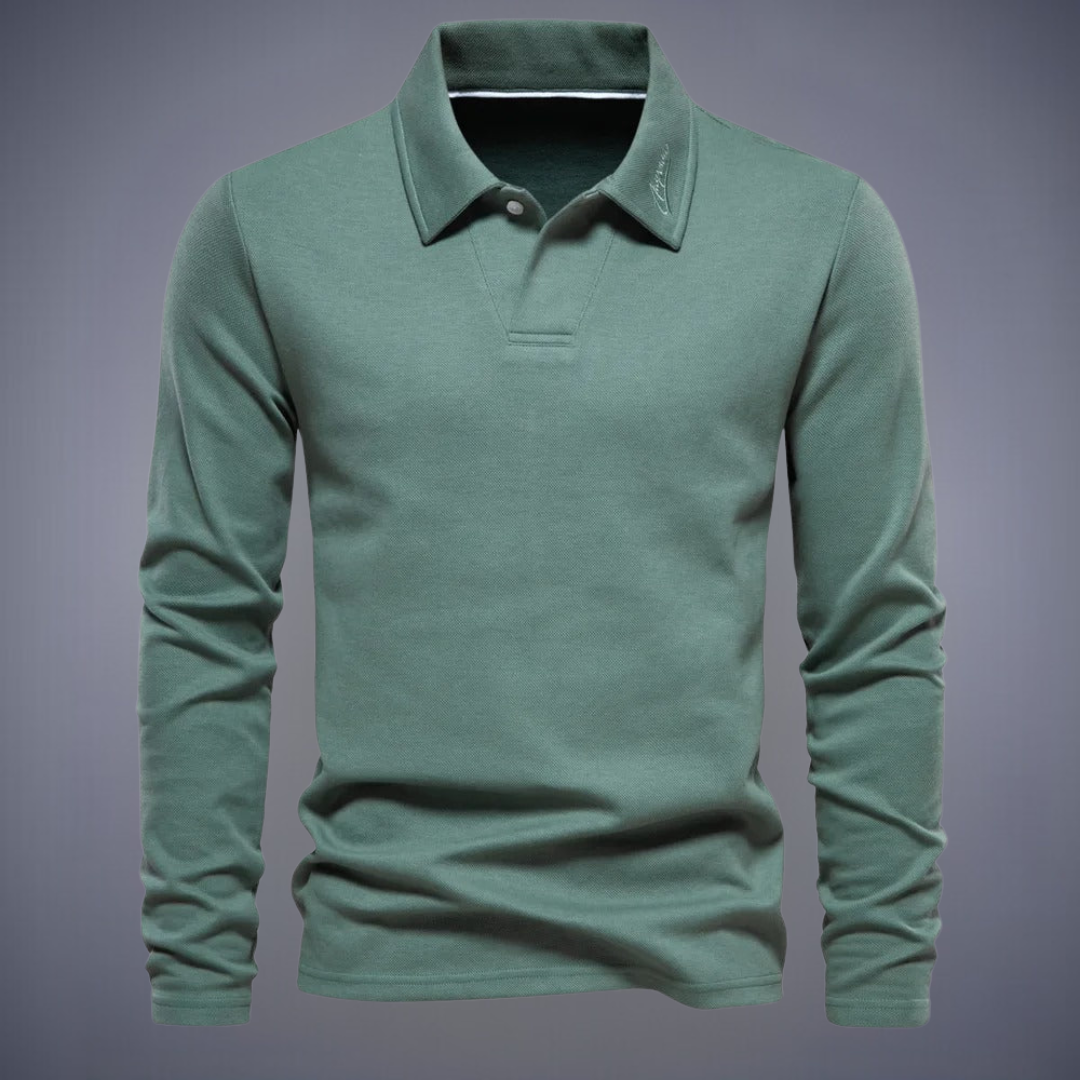 Classic long-sleeve polo for men | Julien -3