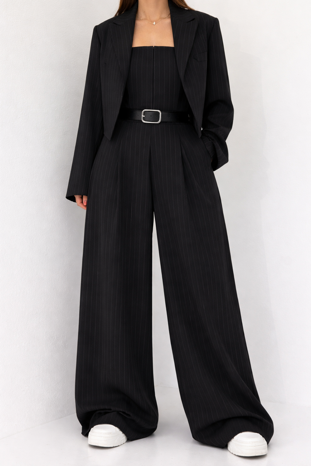Chic bustier & jacket set jumpsuit for women | Selene -6