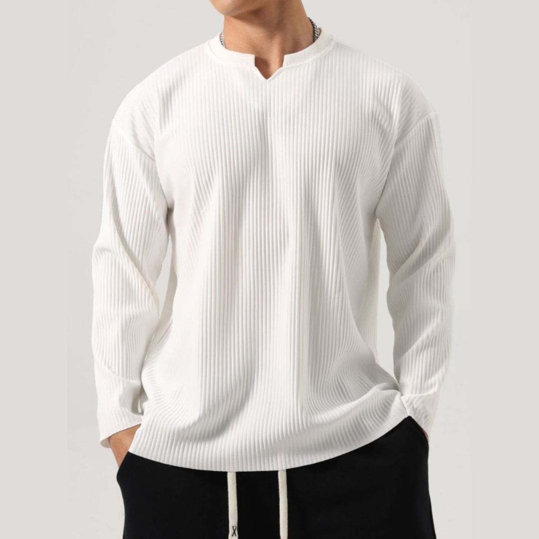 Long-sleeve notched top for men -1