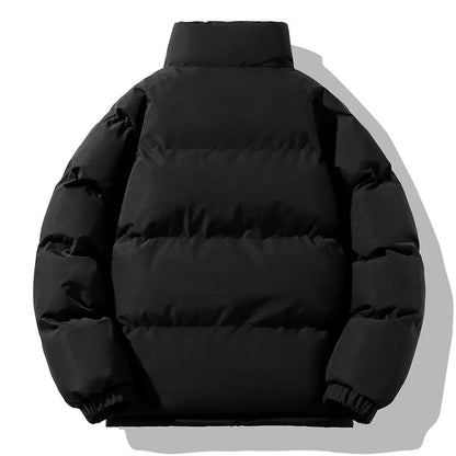 Lined puffer high collar winter jacket for men | Fleece -3