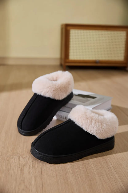 Slip-on faux fur slippers for women | Platform sole -5