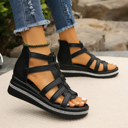 Elegant gladiator platform sandals for women | Calira -8