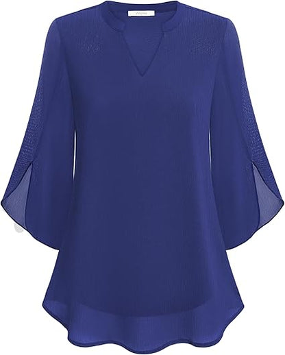 Elegant chiffon blouse for women | Lydiane -8