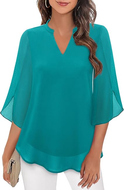 Elegant chiffon blouse for women | Lydiane -3