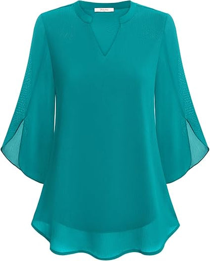 Elegant chiffon blouse for women | Lydiane -4