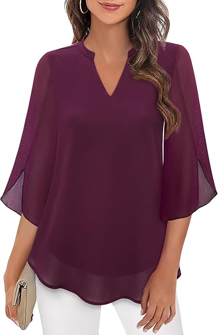 Elegant chiffon blouse for women | Lydiane -9