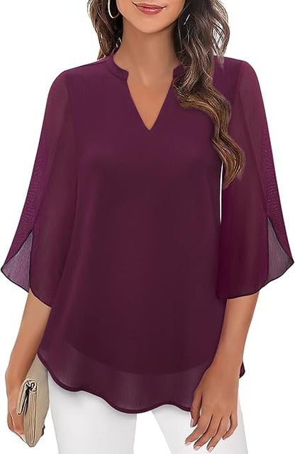 Elegant chiffon blouse for women | Lydiane -9
