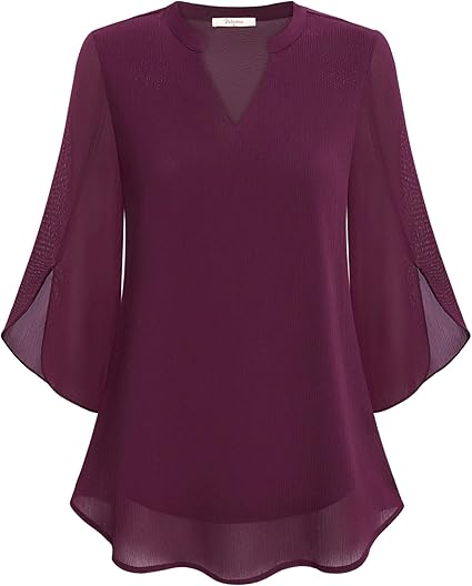 Elegant chiffon blouse for women | Lydiane -10