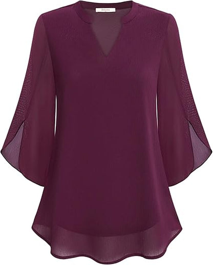 Elegant chiffon blouse for women | Lydiane -10