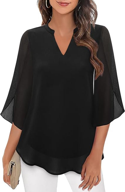 Elegant chiffon blouse for women | Lydiane -1