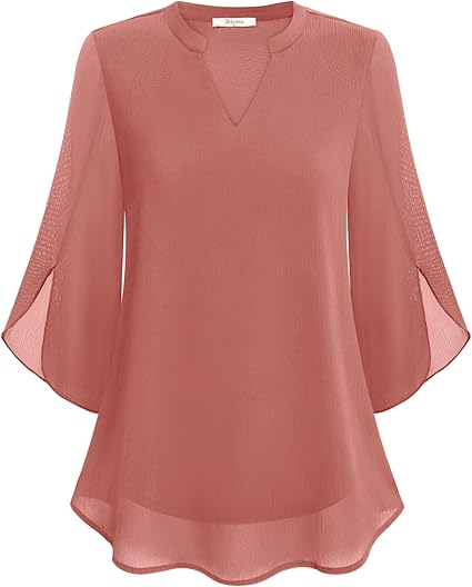 Elegant chiffon blouse for women | Lydiane -6