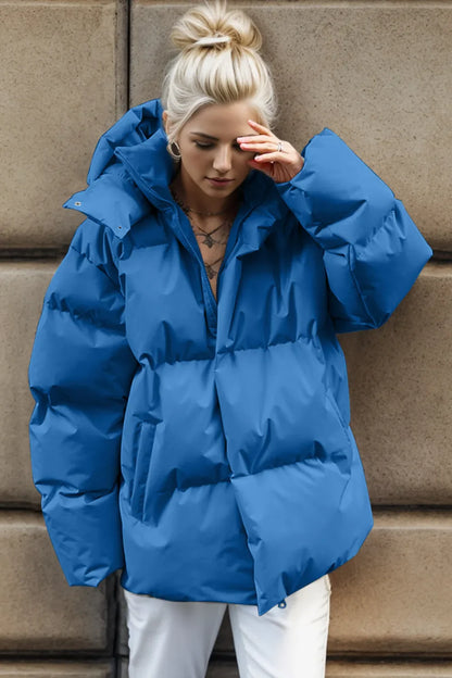 Puffer hooded winter coat warm jacket for women -2