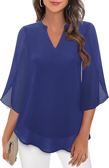 Elegant chiffon blouse for women | Lydiane -7