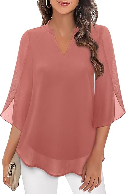 Elegant chiffon blouse for women | Lydiane -5