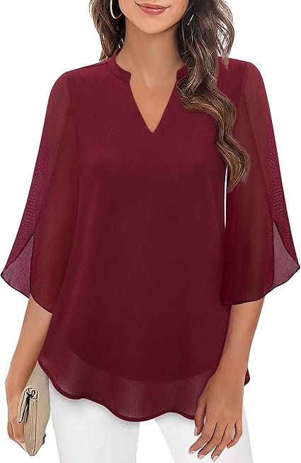Elegant chiffon blouse for women | Lydiane -11