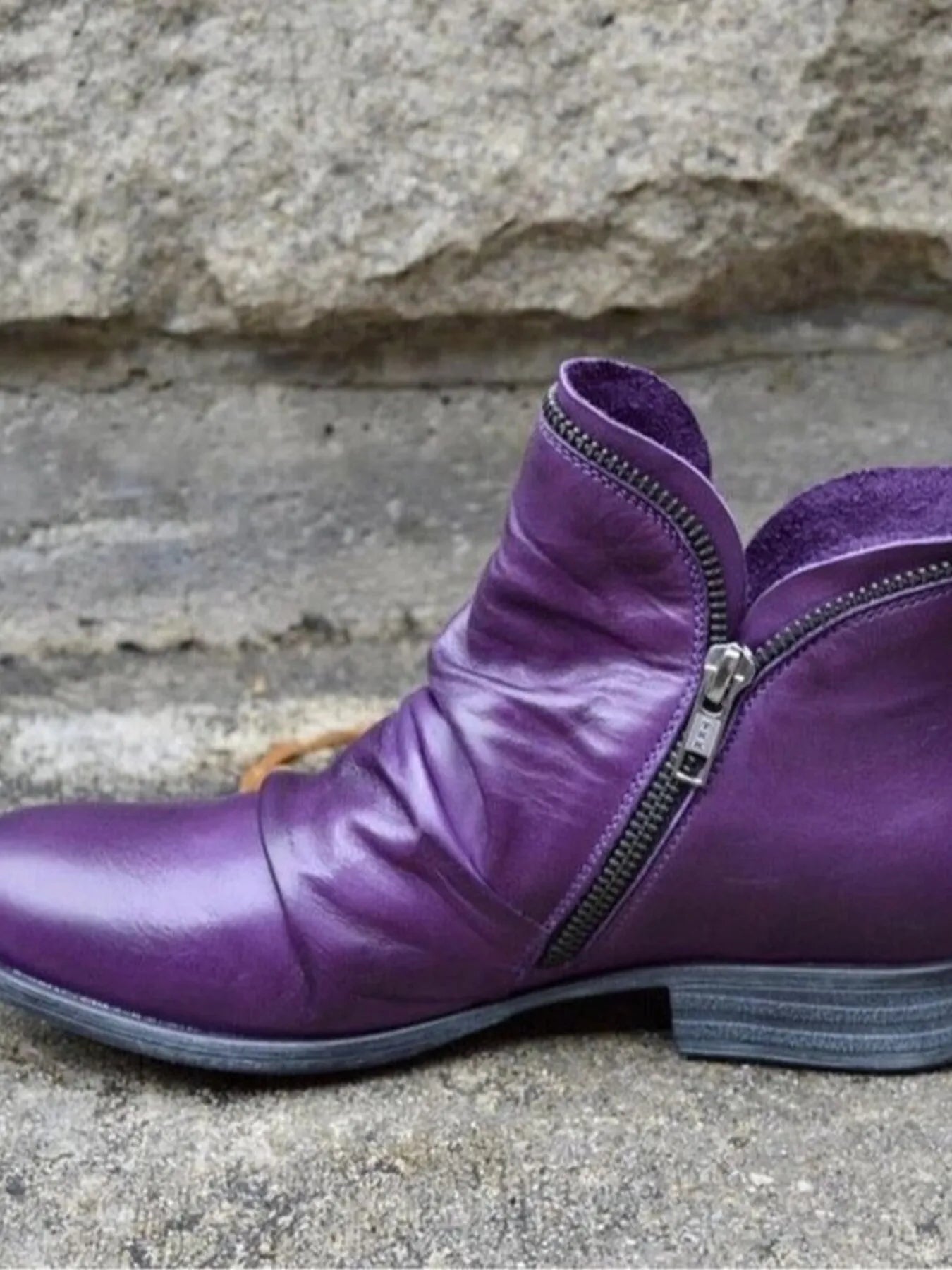Ankle casual shoes leather slip-on boots for women | Alba -3