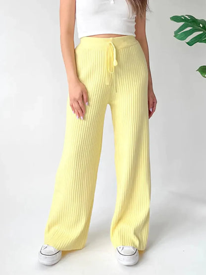 Leg casual high-waisted trousers for women | Wide -16