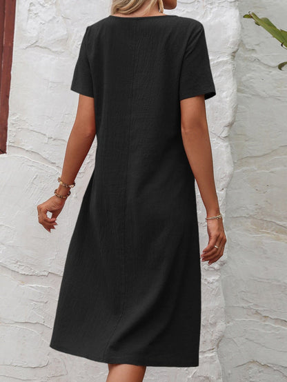 Cache-belly cotton dress for women | Ivana -12