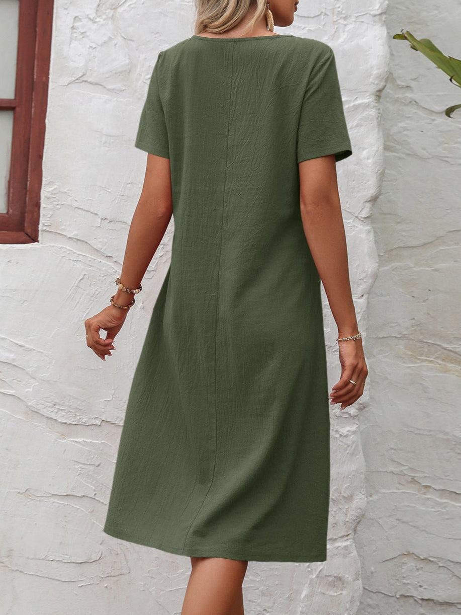 Cache-belly cotton dress for women | Ivana -9