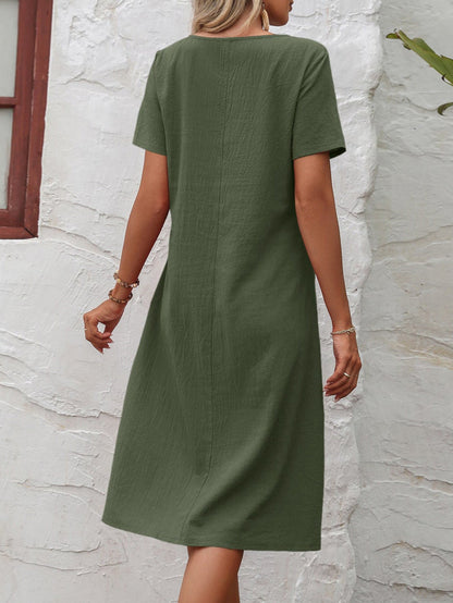 Cache-belly cotton dress for women | Ivana -9