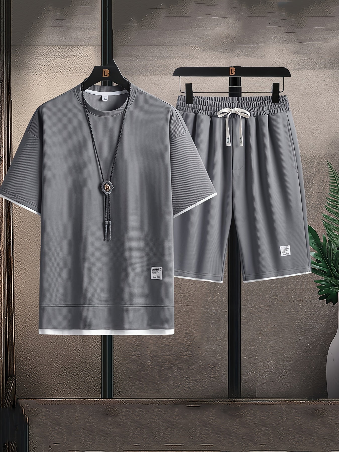 Men’s waffle knit lounge set for men | Ardent -1